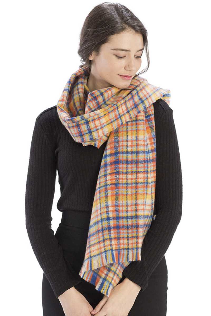 Colored Plaid Checkered Scarf - Absolute Fashion 2020