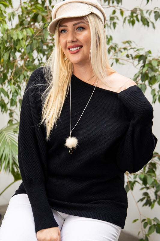 Round Neck Long Sleeve Solid Sweater - Absolute Fashion 2020