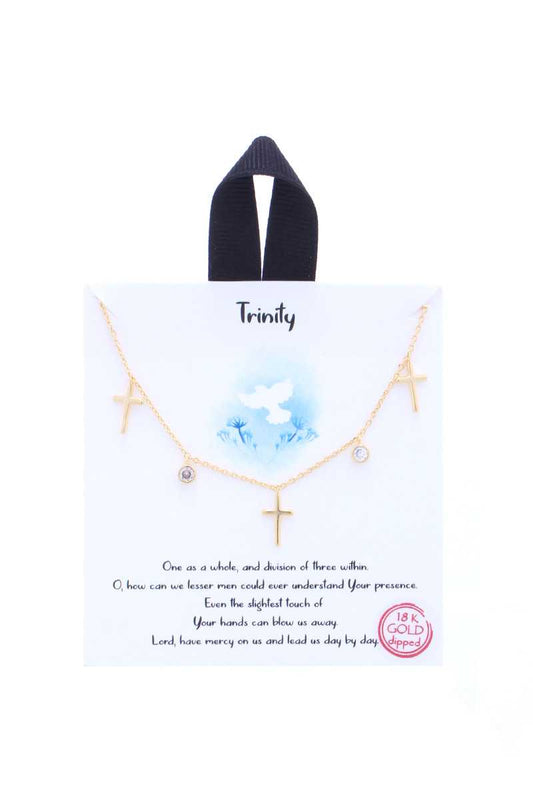 Trinity Cross Charm Message Necklace - Absolute Fashion 2020