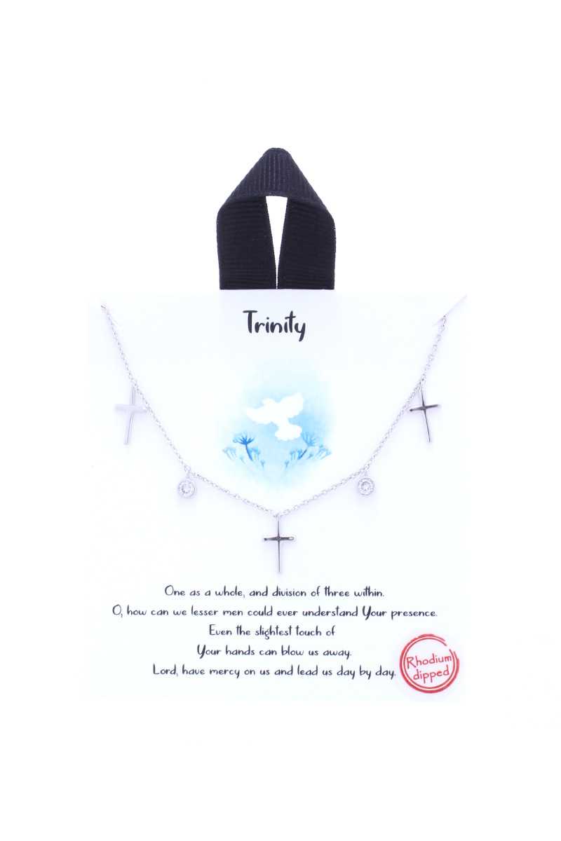 Trinity Cross Charm Message Necklace - Absolute Fashion 2020