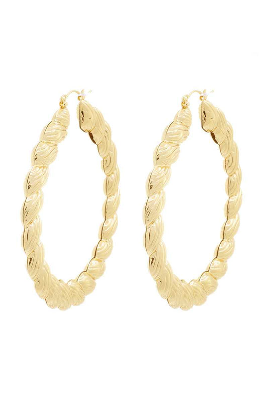 Chunky Metal Twist Shape Hoop Earring - Absolute Fashion 2020
