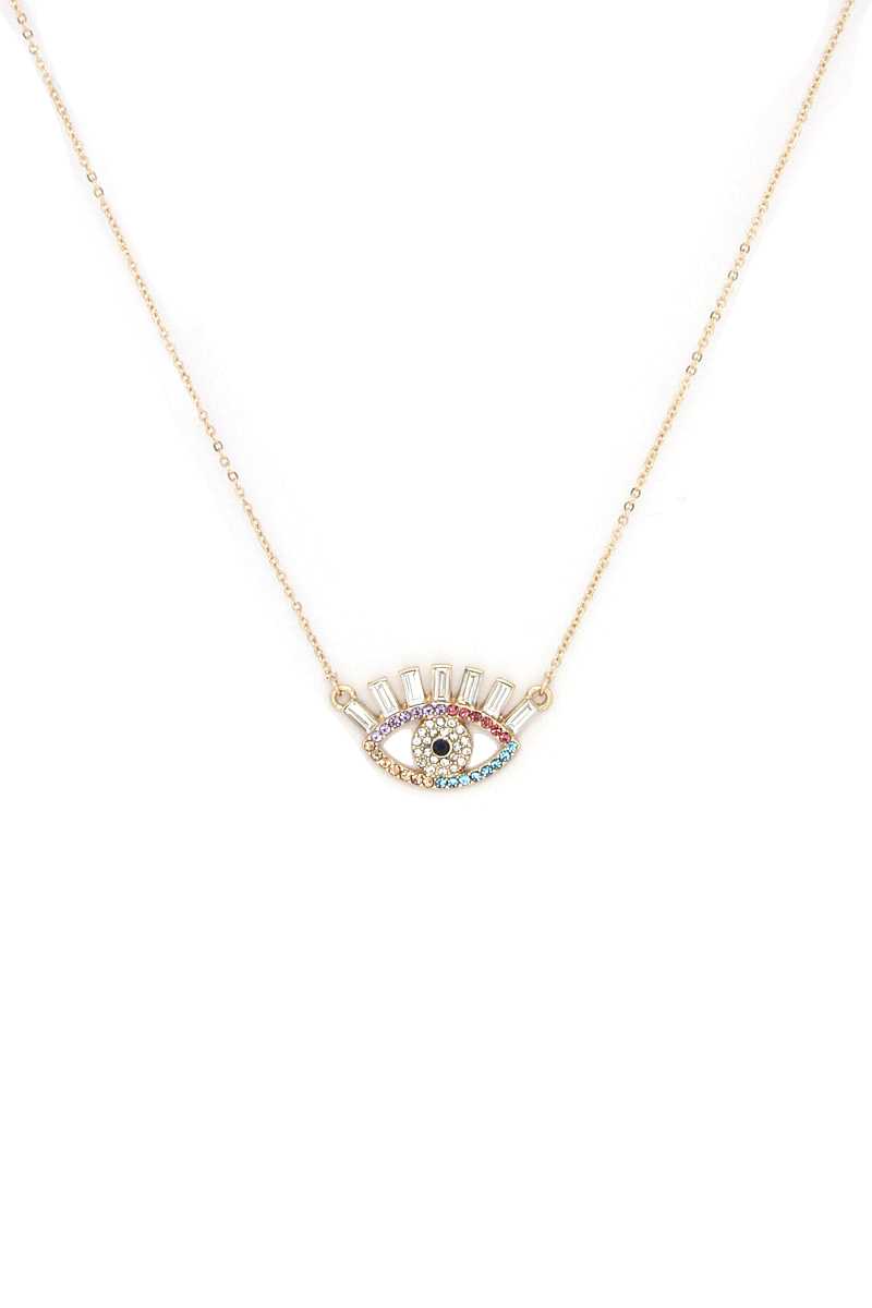 Rhinestone Eye Charm Necklace - Absolute Fashion 2020