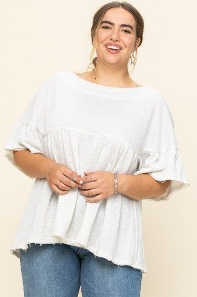 Solid French Pullover Terry Woven Top - Absolute Fashion 2020