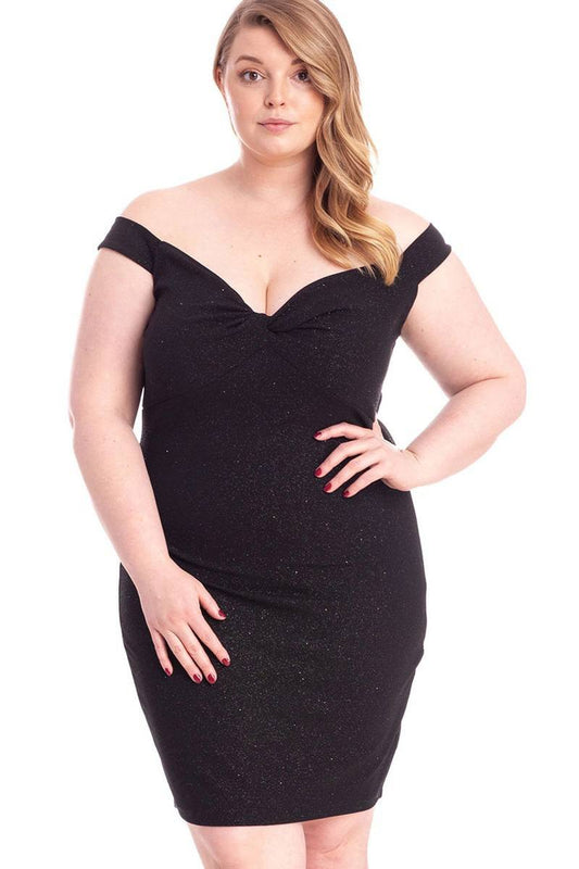 Glittered Off Shoulder Mini Dress - Absolute Fashion 2020