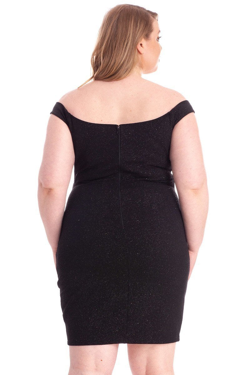 Glittered Off Shoulder Mini Dress - Absolute Fashion 2020