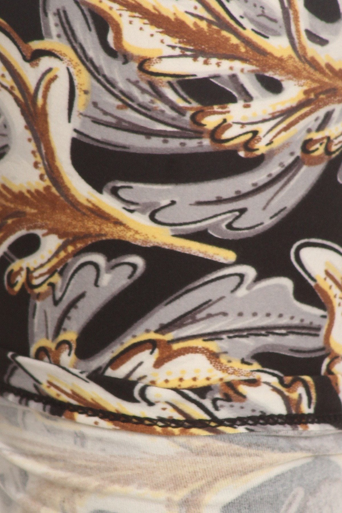 Abstract Leaf Print, Full Length Leggings In A Slim Fitting Style With A Banded High Waist - Absolute Fashion 2020
