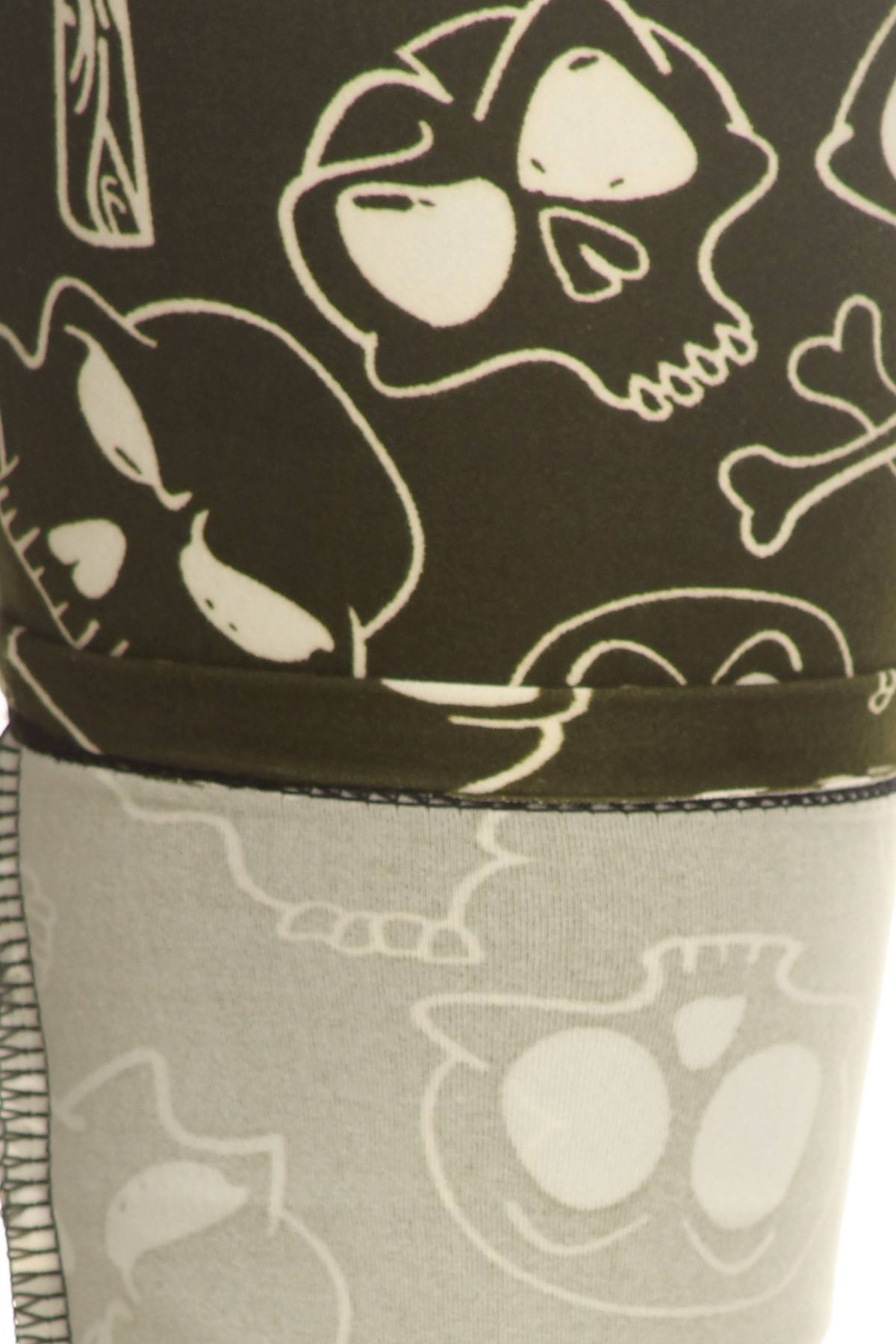 Skulls And Bones Graphic Printed Knit Legging With Elastic Waist Detail. High Waist Fit. - Absolute Fashion 2020