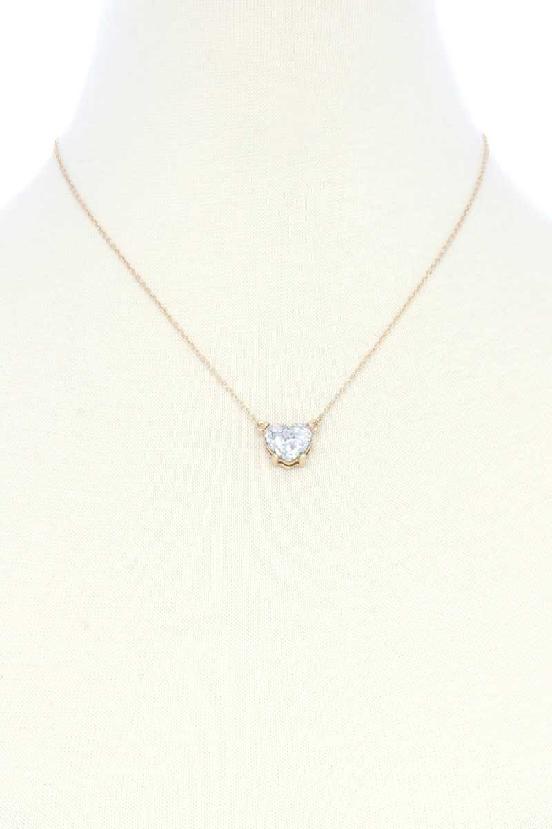 Glitter Heart Charm Necklace - Absolute Fashion 2020
