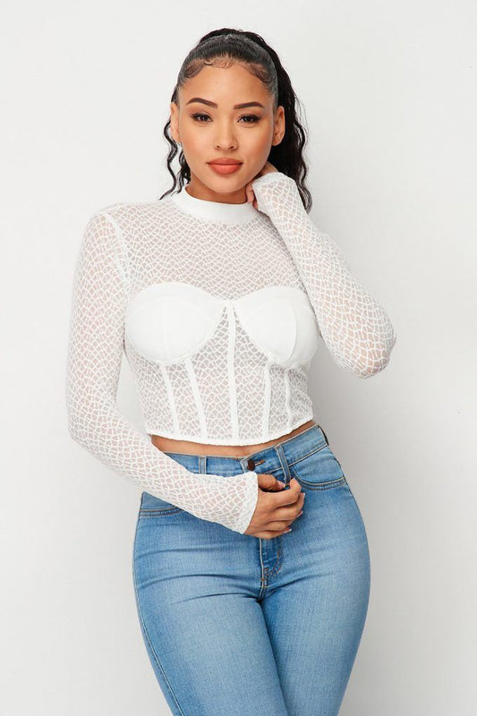 Sexy Mesh Mock Neck Top - Absolute Fashion 2020