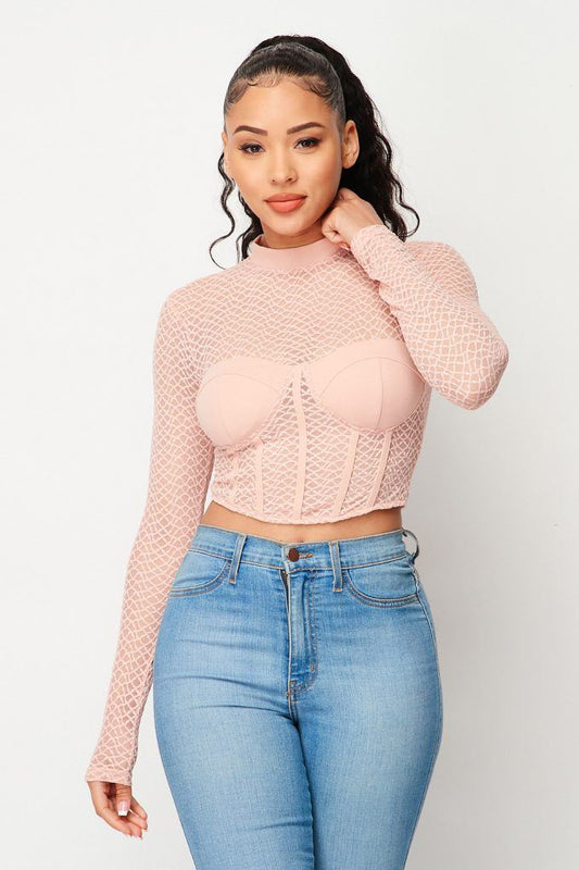 Sexy Mesh Mock Neck Top - Absolute Fashion 2020