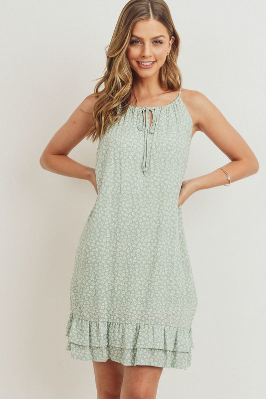 Ruffled Floral Sleeveless Dress - Absolute Fashion 2020