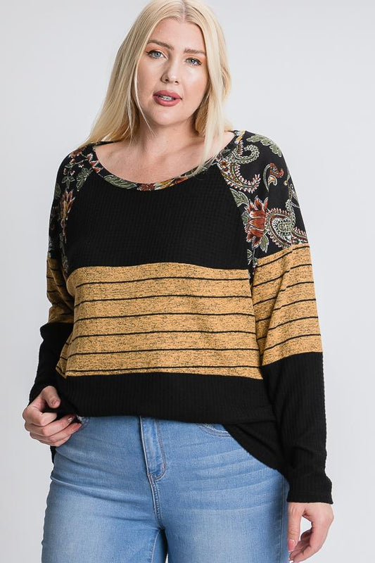 Raglan Sleeve Color Block Long Sleeve Top - Absolute Fashion 2020