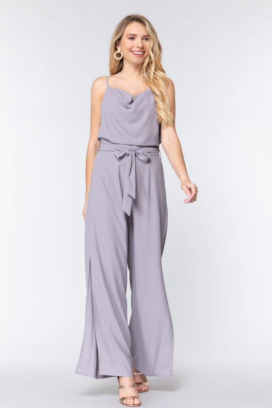 Cowl Neck Cami Woven Jumpsuit - Absolute Fashion 2020