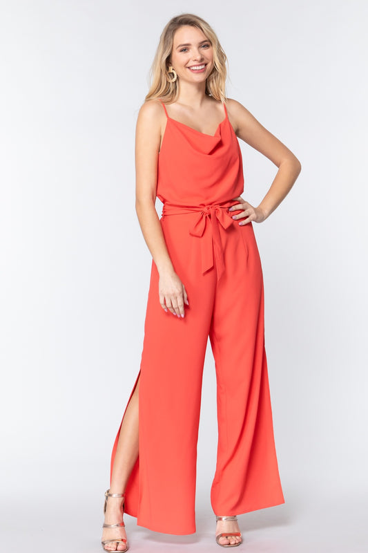 Cowl Neck Cami Woven Jumpsuit - Absolute Fashion 2020
