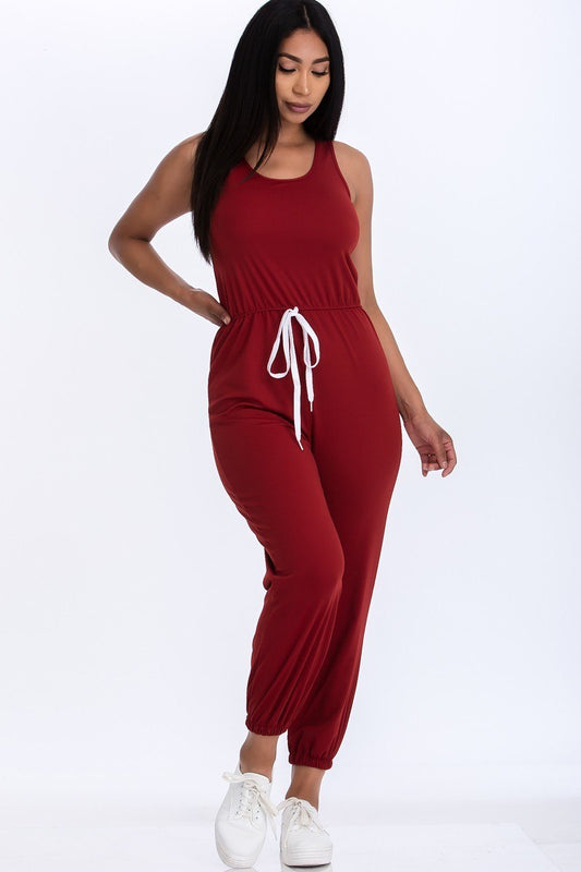 Elasticized Waist Jogger Jumpsuit - Absolute Fashion 2020