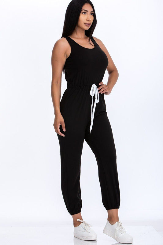 Elasticized Waist Jogger Jumpsuit - Absolute Fashion 2020