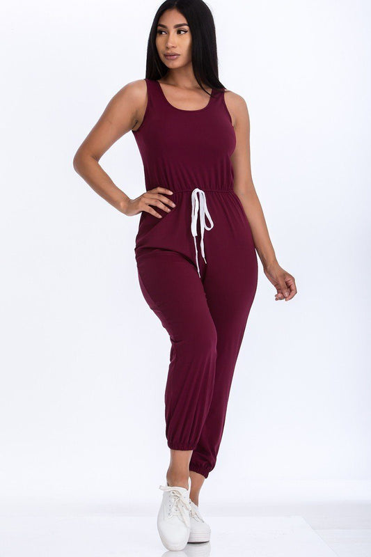 Elasticized Waist Jogger Jumpsuit - Absolute Fashion 2020