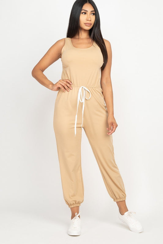 Elasticized Waist Jogger Jumpsuit - Absolute Fashion 2020