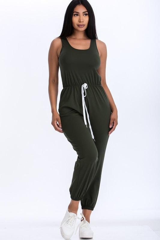 Elasticized Waist Jogger Jumpsuit - Absolute Fashion 2020