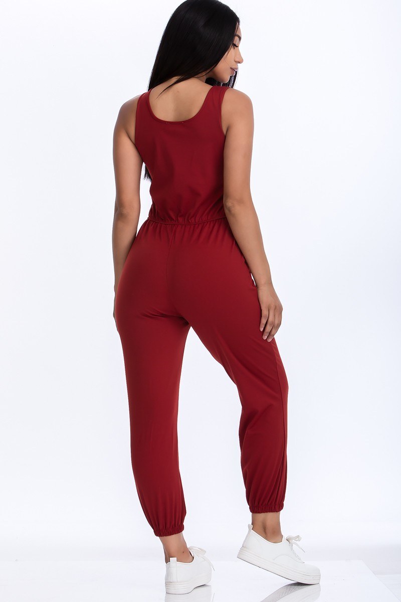 Elasticized Waist Jogger Jumpsuit - Absolute Fashion 2020