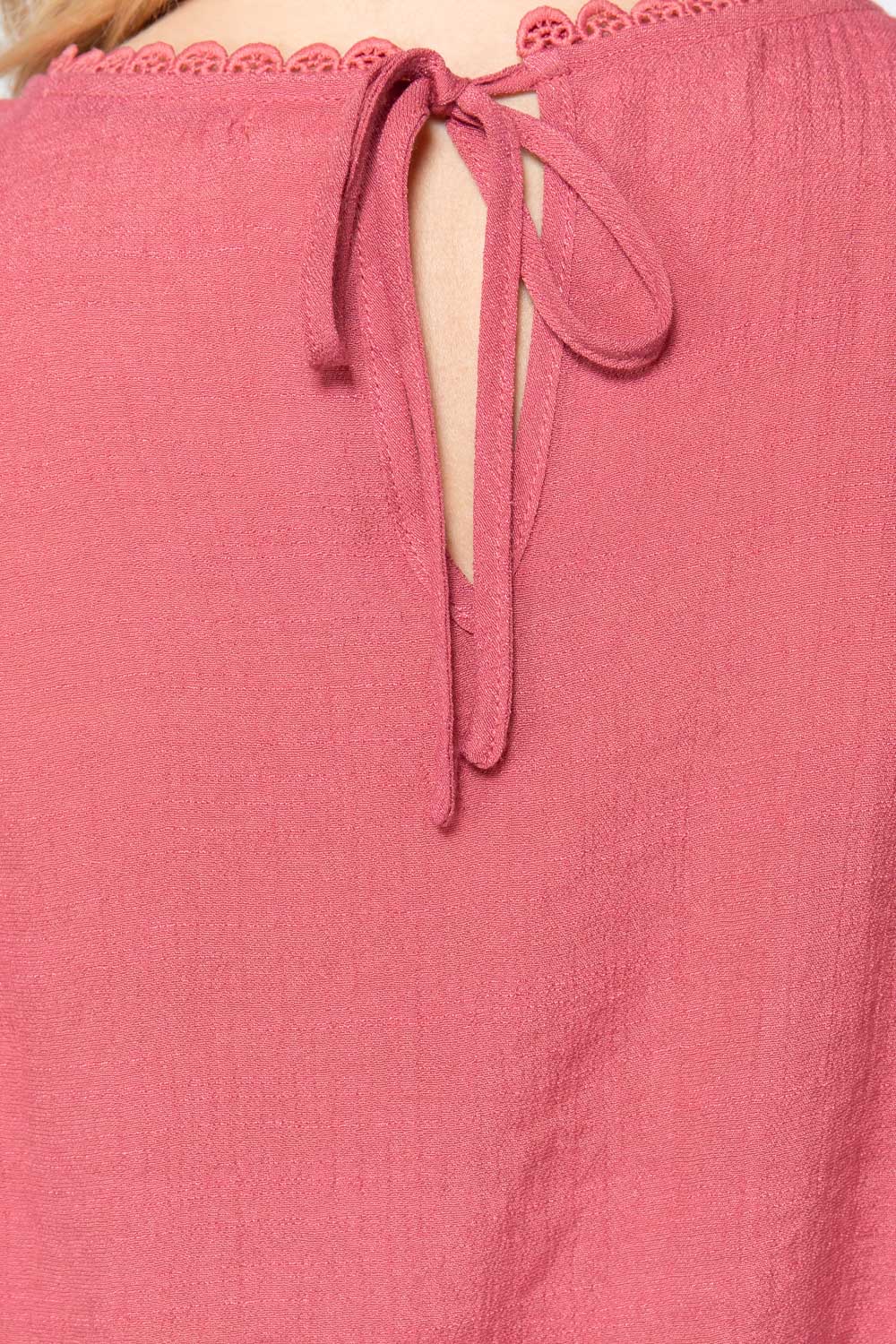 Short Shirring Slv Pleated Woven Top - Absolute Fashion 2020