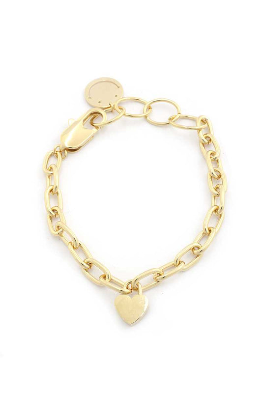Sodajo Heart Charm Oval Link Bracelet - Absolute Fashion 2020