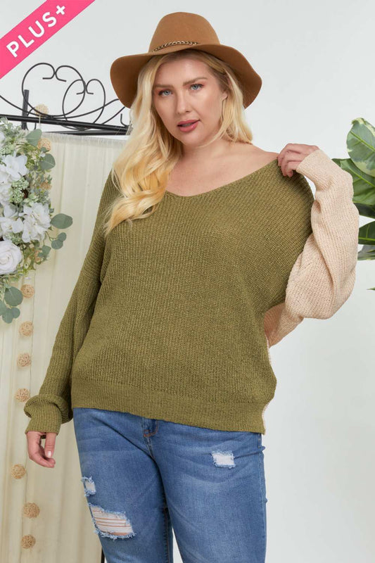 Color Block V Neck Sweater - Absolute Fashion 2020