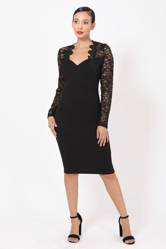 Crochet-lace Bodycon Dress - Absolute Fashion 2020