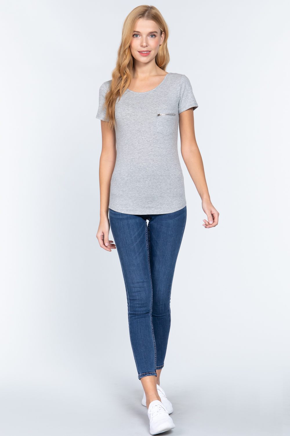 Short Slv Top W/zipper Pocket - Absolute Fashion 2020