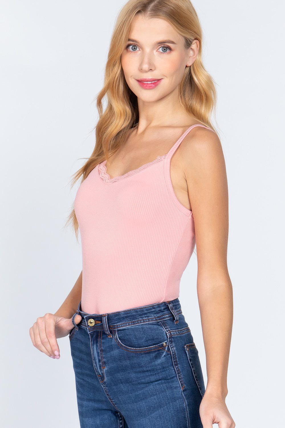 Heavy Rib Cami W/lace Bodysuit - Absolute Fashion 2020