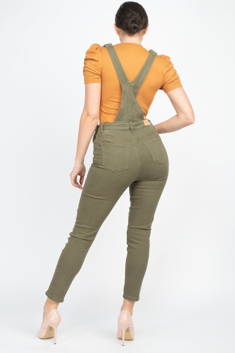 Skinny Distressing Denim Overalls - Absolute Fashion 2020