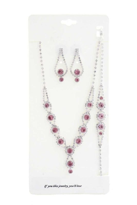 Elegant Rhinestone Bracelet Necklace Set - Absolute Fashion 2020