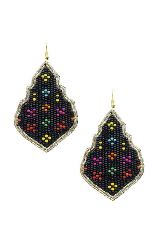 Seed Bead Pattern Dangle Earring - Absolute Fashion 2020