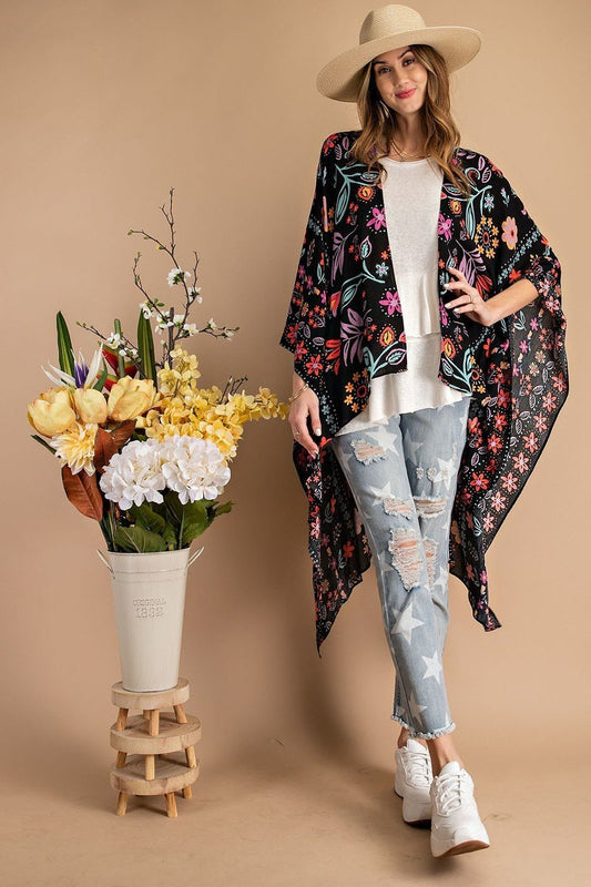 Scarf Printed Rayon Crepon Kimono - Absolute Fashion 2020
