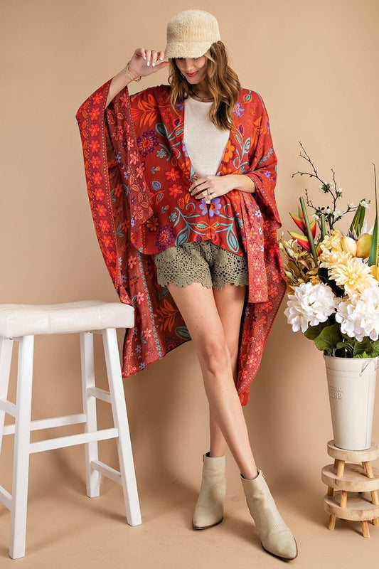 Scarf Printed Rayon Crepon Kimono - Absolute Fashion 2020