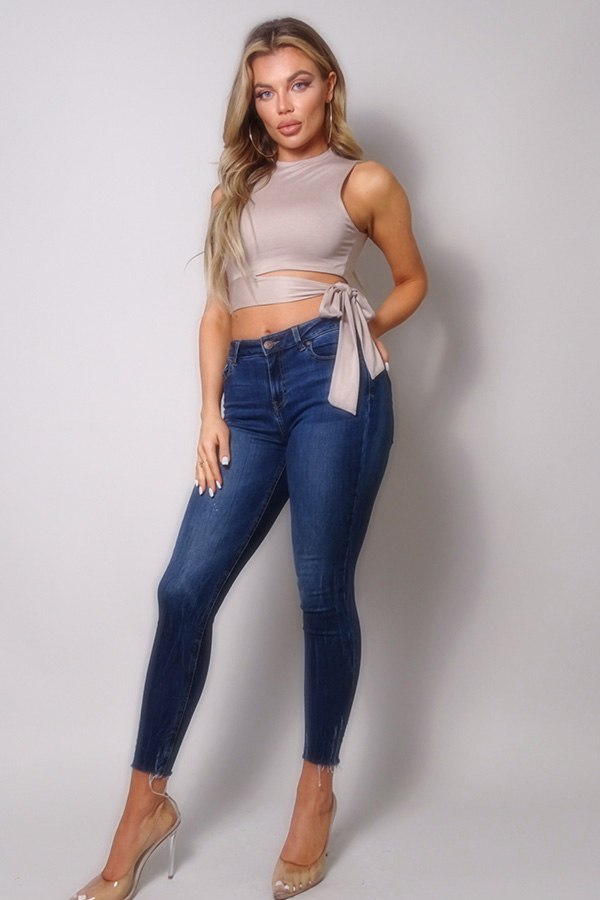 Sleeveless Cutout Side Tie Basic Top - Absolute Fashion 2020