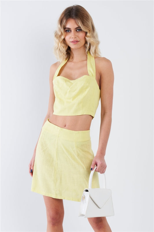 Smocked Crop Halter & Chic Mini Skirt Set - Absolute Fashion 2020