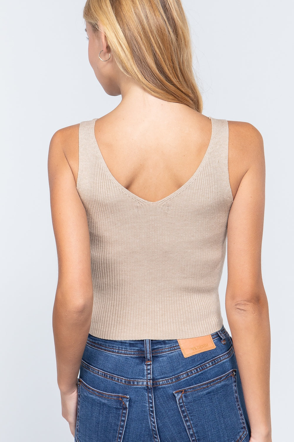 Slvless Shirring Tie Rib Sweater Top - Absolute Fashion 2020