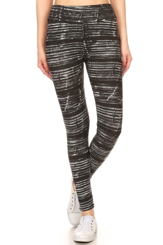 Yoga Style Banded Lined Multicolor Print, Full Length Leggings In A Slim Fitting Style With A Banded High Waist - Absolute Fashion 2020