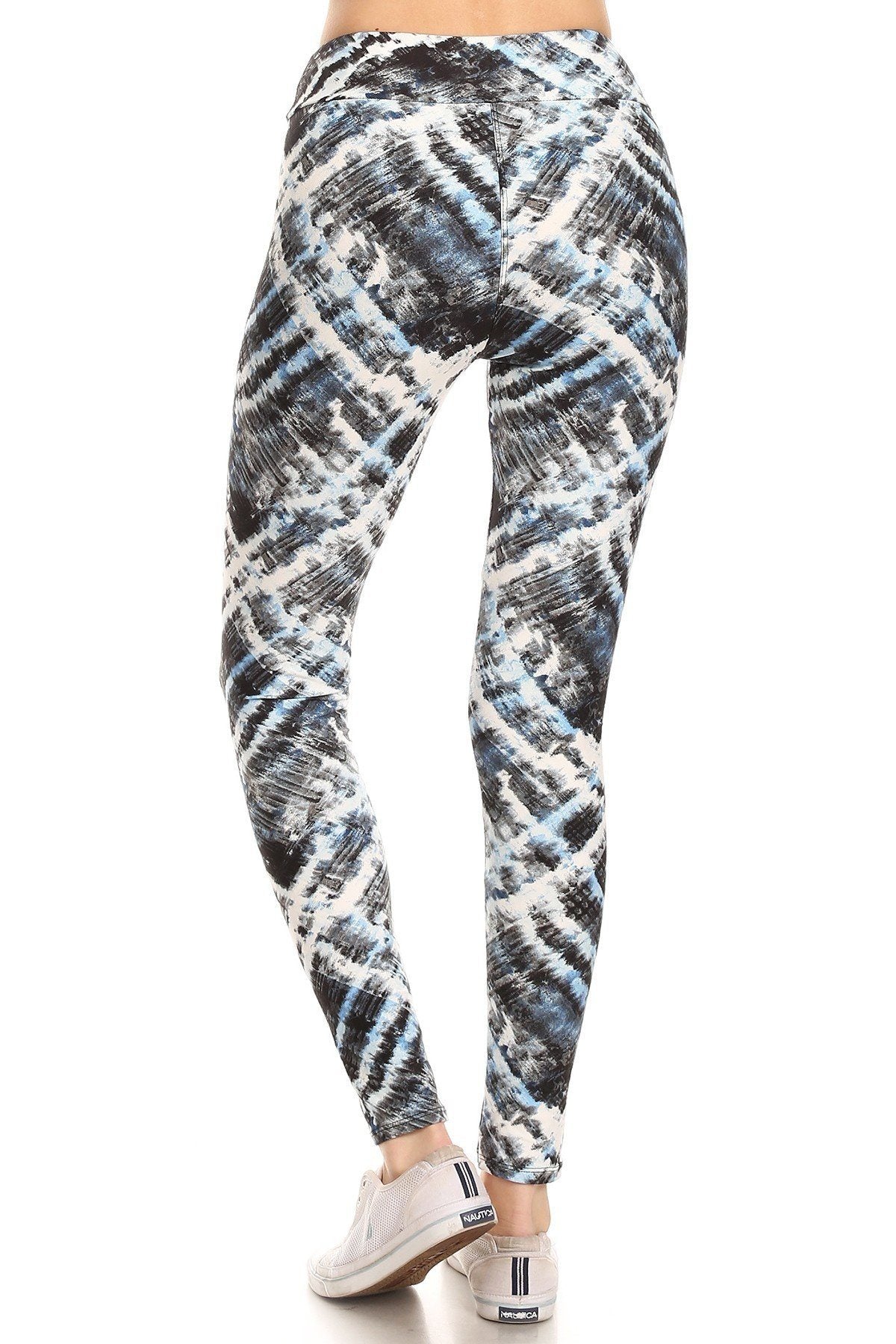 Yoga Style Banded Lined Tie Dye Printed Knit Legging With High Waist - Absolute Fashion 2020