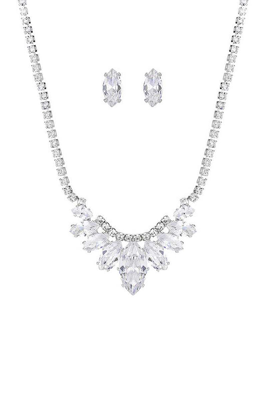 Stylish Crystal Rhinestone Necklace And Earring Set - Absolute Fashion 2020