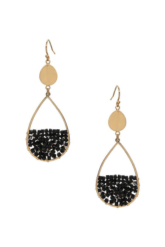 Teardrop Seed Bead Hook Earring - Absolute Fashion 2020