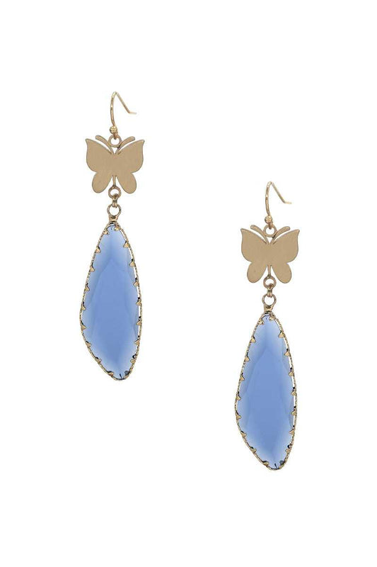 Fashion Butterfly Clear Stone Dangle Earring - Absolute Fashion 2020