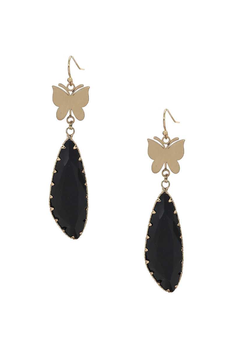 Fashion Butterfly Clear Stone Dangle Earring - Absolute Fashion 2020