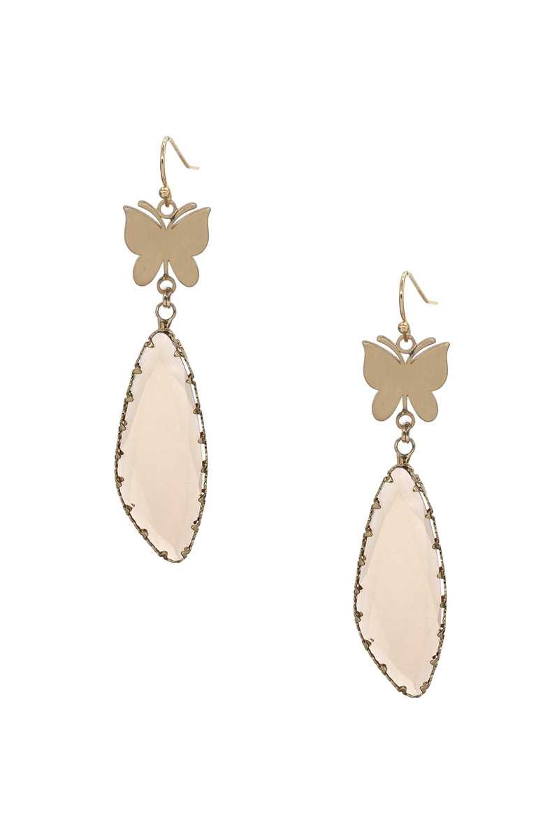 Fashion Butterfly Clear Stone Dangle Earring - Absolute Fashion 2020