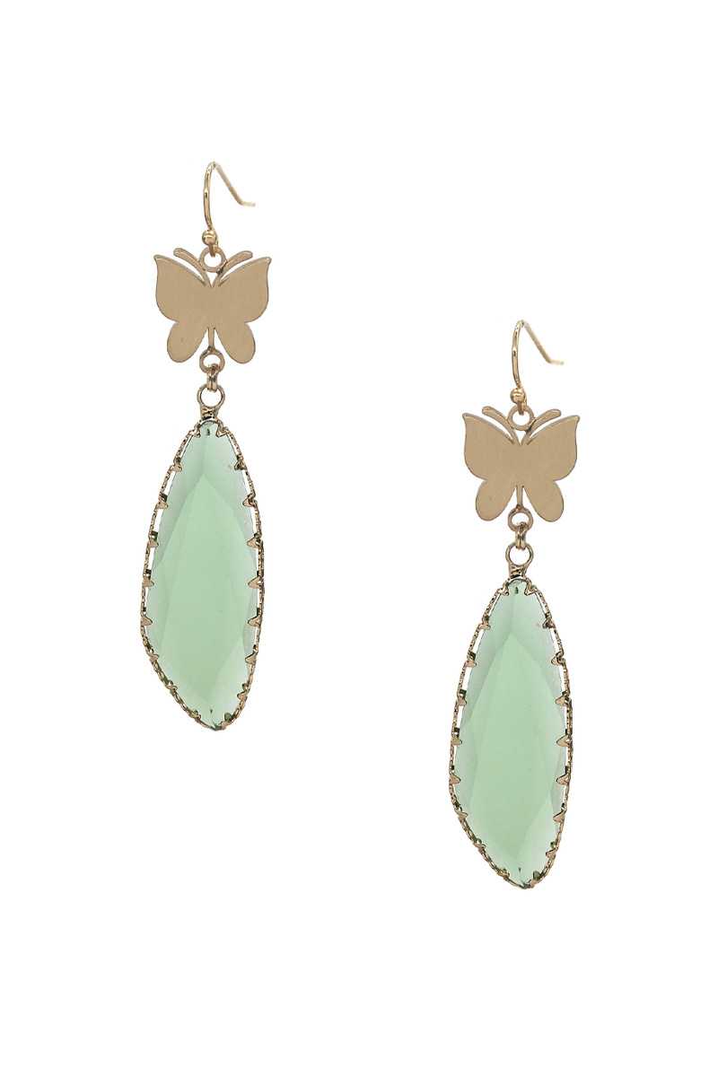 Fashion Butterfly Clear Stone Dangle Earring - Absolute Fashion 2020