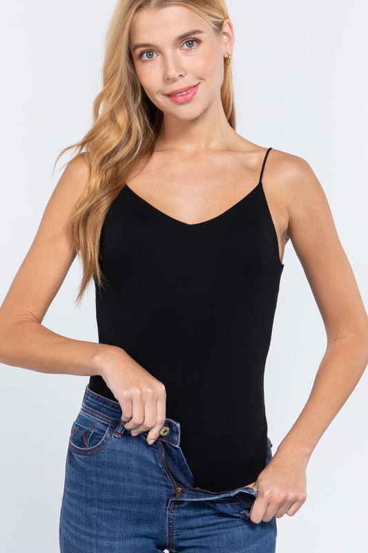 V-neck 2 Ply Cami Bodysuit - Absolute Fashion 2020