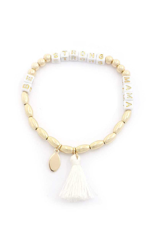 Be Strong Mama Beaded Tassel Bracelet - Absolute Fashion 2020