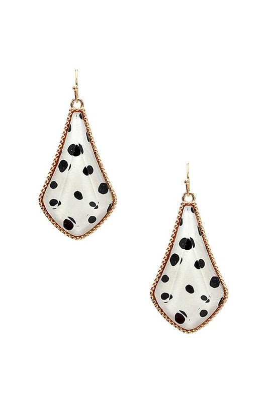 Animal Print Metal Tear Shape Earring - Absolute Fashion 2020