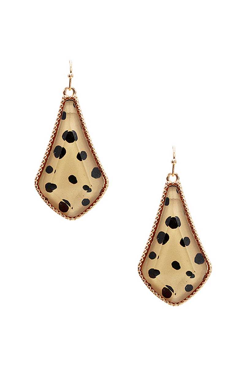 Animal Print Metal Tear Shape Earring - Absolute Fashion 2020